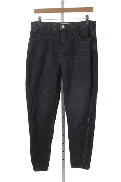 Frame Unisex Straight Tapered Jeans Dark Gray High Rise Button Size 29
