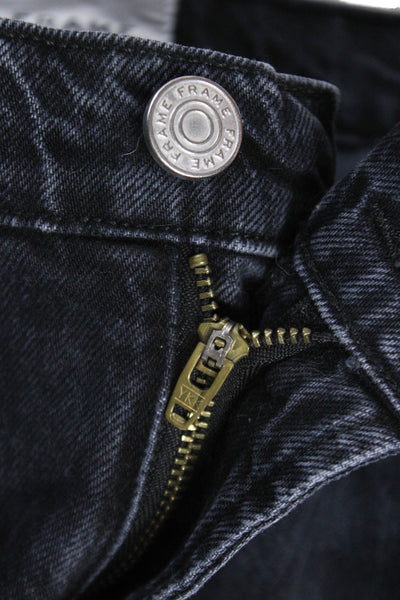 Frame Unisex Straight Tapered Jeans Dark Gray High Rise Button Size 29