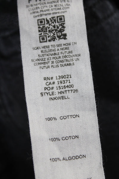 Frame Unisex Straight Tapered Jeans Dark Gray High Rise Button Size 29