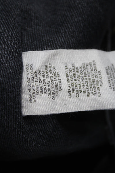 Frame Unisex Straight Tapered Jeans Dark Gray High Rise Button Size 29