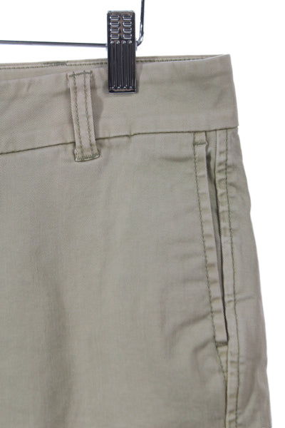 J Crew Unisex Beige Chino Shorts Hook Eye Closure Cotton Elastane Size 8