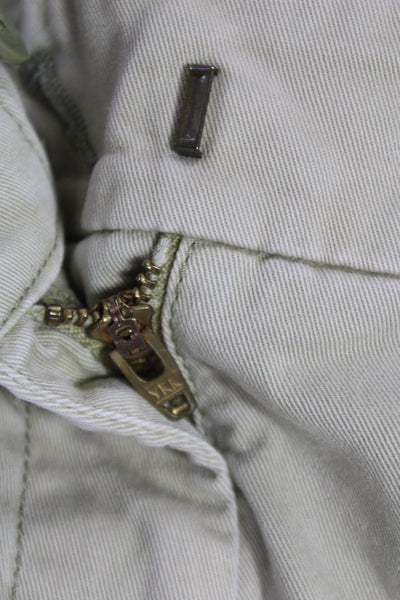 J Crew Unisex Beige Chino Shorts Hook Eye Closure Cotton Elastane Size 8