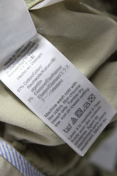 J Crew Unisex Beige Chino Shorts Hook Eye Closure Cotton Elastane Size 8