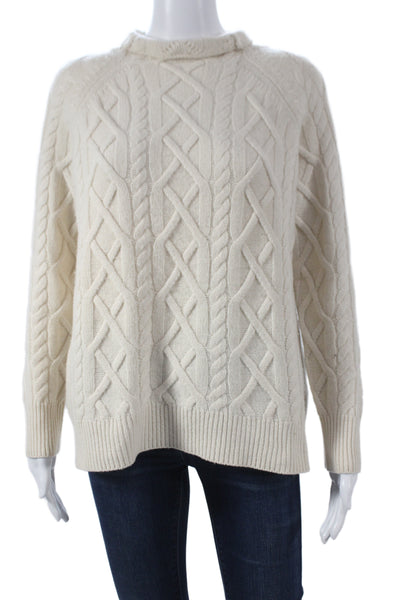 The Cashmere Project Unisex Pullover Beige 100% Cashmere Mock Neck Size S