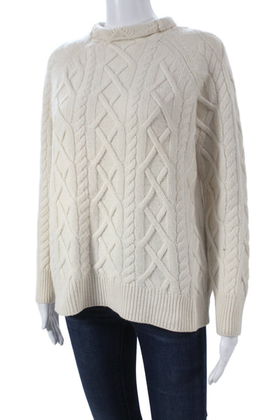The Cashmere Project Unisex Pullover Beige 100% Cashmere Mock Neck Size S