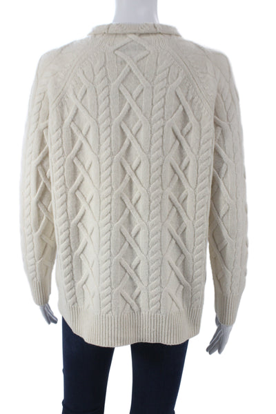 The Cashmere Project Unisex Pullover Beige 100% Cashmere Mock Neck Size S