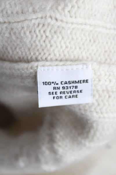 The Cashmere Project Unisex Pullover Beige 100% Cashmere Mock Neck Size S
