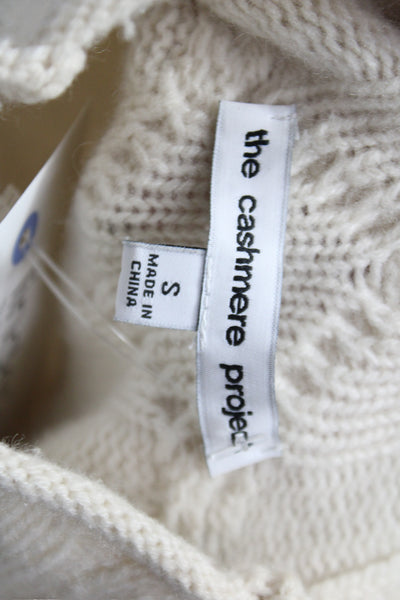 The Cashmere Project Unisex Pullover Beige 100% Cashmere Mock Neck Size S