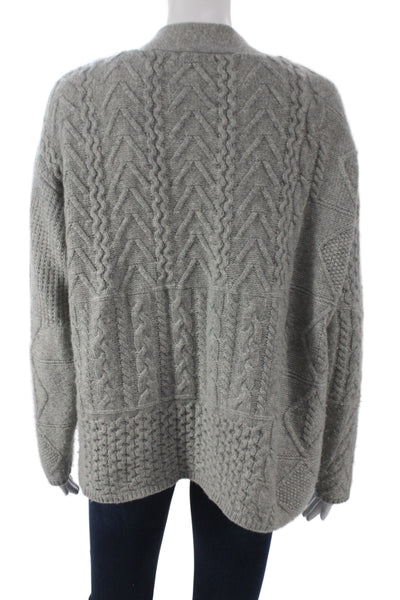 The Cashmere Project Unisex Cardigan Gray Wool V-Neck Button Long Sleeve Size M