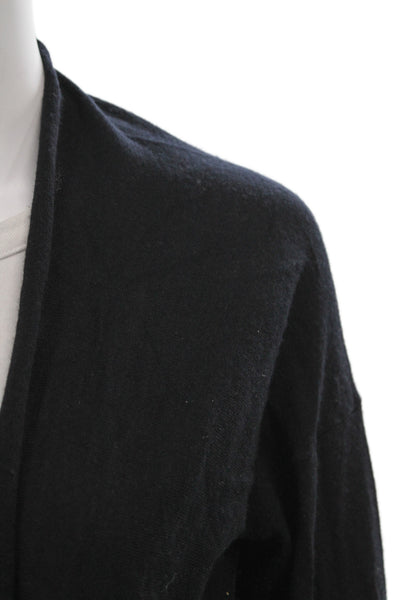 Autumn Cashmere Unisex Black 100% Cashmere Cardigan Long Sleeve Size L