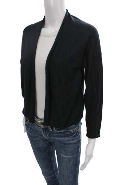 Autumn Cashmere Unisex Black 100% Cashmere Cardigan Long Sleeve Size L