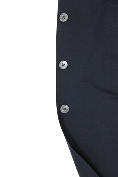 Corneliani Mens Classic Virgin Wool Blazer Dark Blue Button Collared Size 54