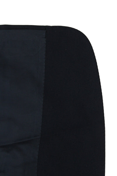 Corneliani Mens Classic Virgin Wool Blazer Dark Blue Button Collared Size 54