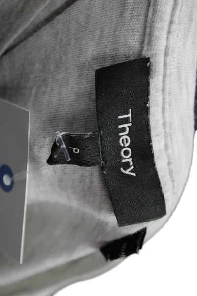 Theory Women Gray Basic Crew Neck Short Sleeve T-Shirt Size PP