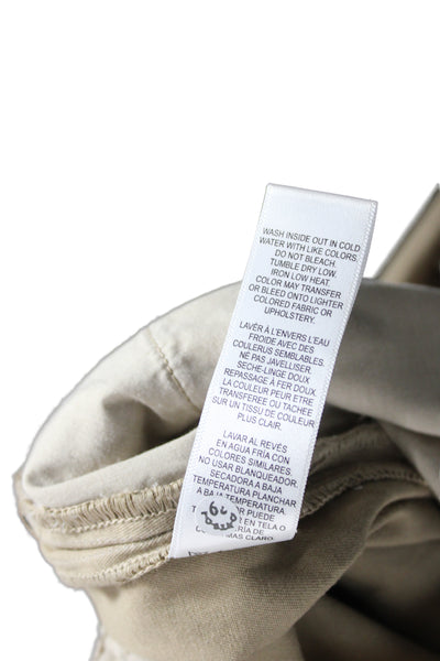 Frame Unisex Cropped Khakis Beige Button Cotton Solid Spring Grunge Size 25