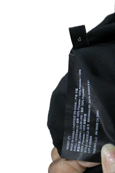 Theory Womens Bomber Jacket Black 100% Polyester Size P