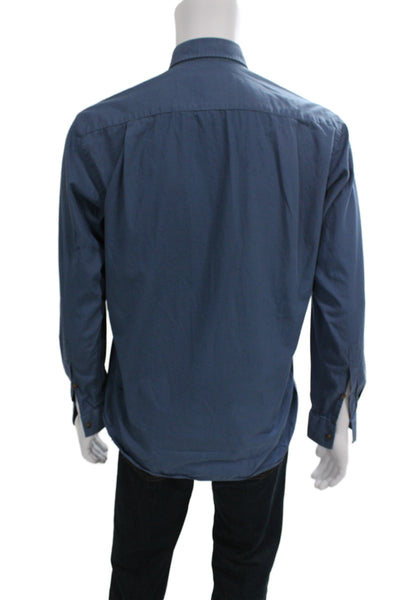 Vivienne Westwood Mens Long Sleeves Button Down Shirt Blue Cotton Size EUR 48