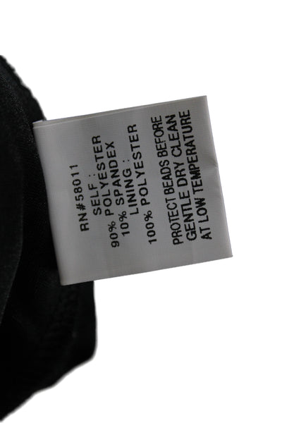 David Meister Women Sheath Dress Black Sleeveless Round Neck Above Knee Size 4