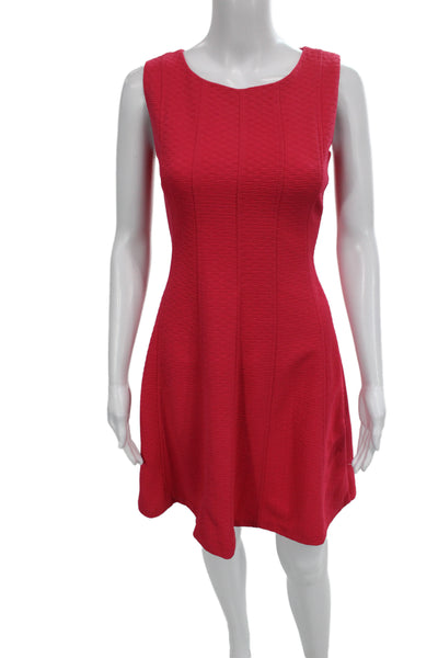 Just Taylor Women A-Line Fit & Flare Red Sleeveless Round Neck Zip Dress Size 2