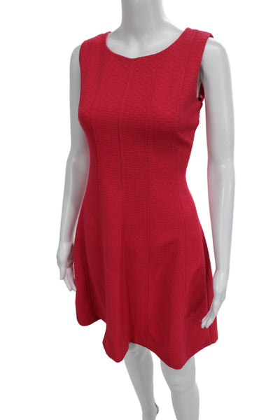Just Taylor Women A-Line Fit & Flare Red Sleeveless Round Neck Zip Dress Size 2