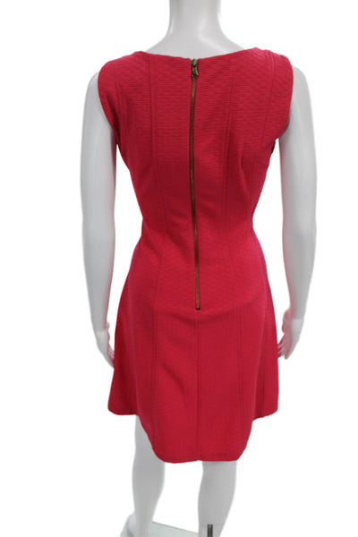 Just Taylor Women A-Line Fit & Flare Red Sleeveless Round Neck Zip Dress Size 2