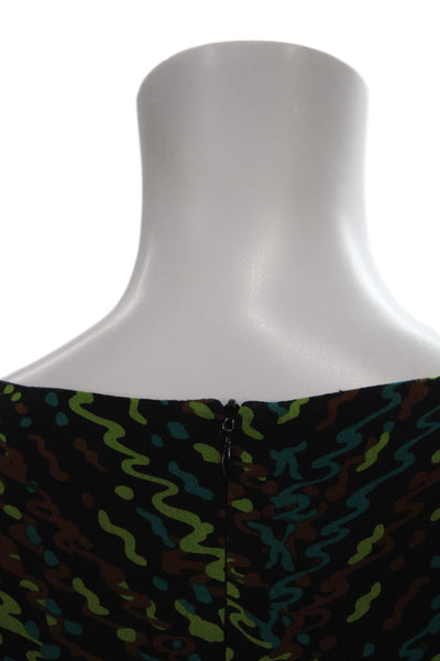 David Meister Womens Sheath Dress Black 3/4 Sleeve Knee Length Polyester Size 4