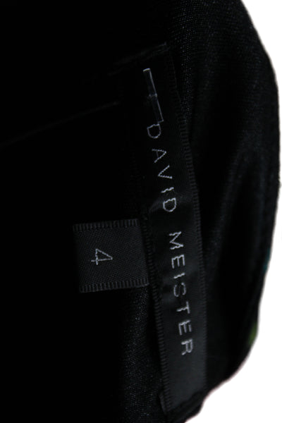 David Meister Womens Sheath Dress Black 3/4 Sleeve Knee Length Polyester Size 4