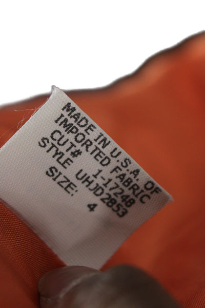 David Meister Women Shift Dress Orange Square Neck Sleeveless Size 4