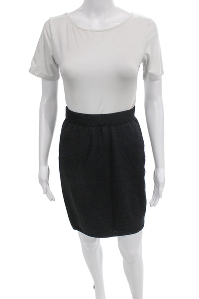 St. John Sport By Marie Gray Womens Pencil Wool Mini Skirt Black Size 2