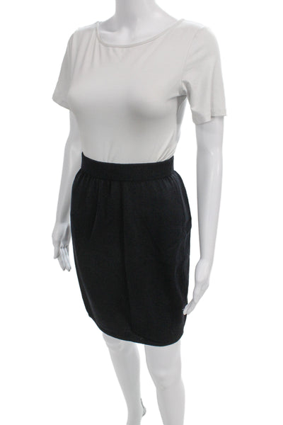 St. John Sport By Marie Gray Womens Pencil Wool Mini Skirt Black Size 2