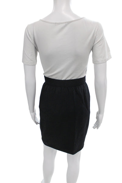 St. John Sport By Marie Gray Womens Pencil Wool Mini Skirt Black Size 2