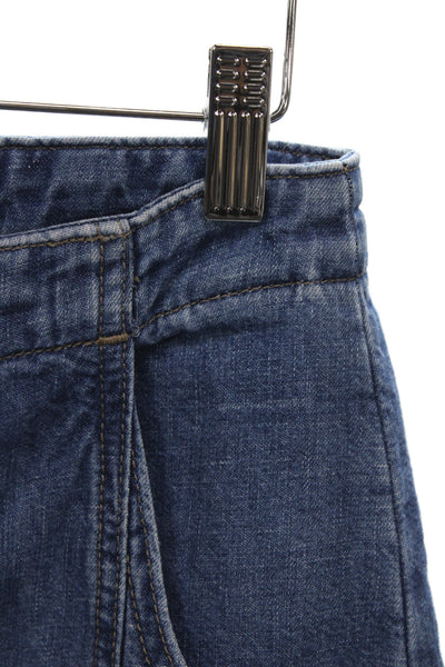 TWP Womens Dark Blue Wide-Leg Jeans Size 24