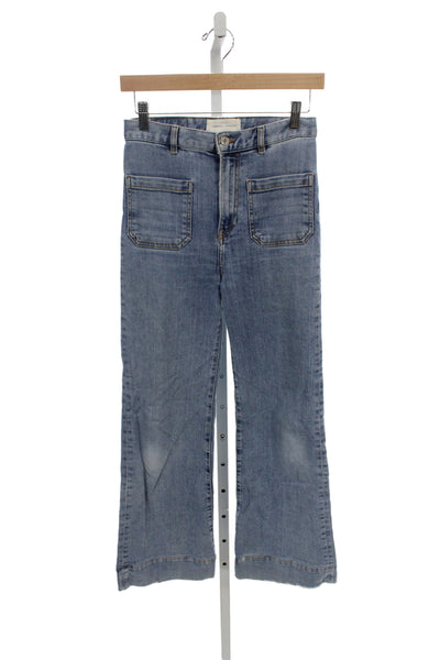 Jeanerica Women Blue Flared Wide Leg High Rise Jeans Size 24
