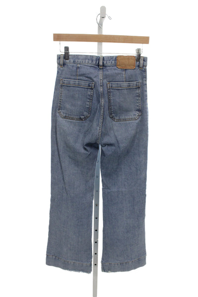 Jeanerica Women Blue Flared Wide Leg High Rise Jeans Size 24