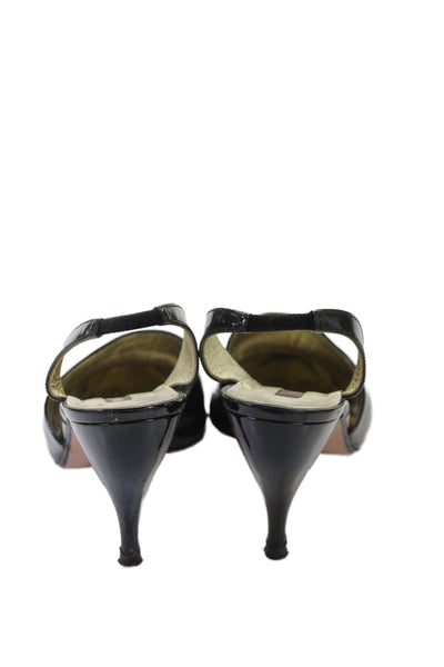 Walter Steiger Womens Pointed Toe Slingback High Heels Black Size 7.5