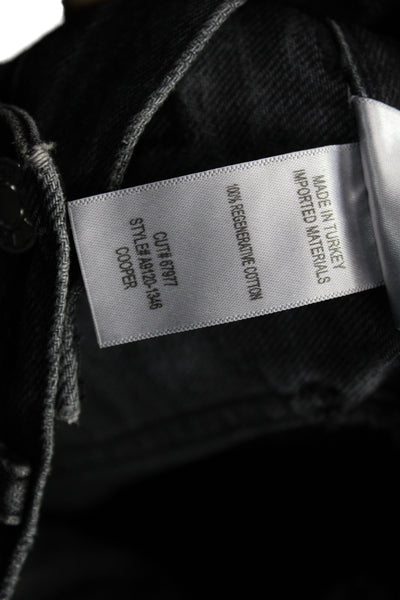 Agolde Women Cropped Mom Straight Jeans Dark Gray High Rise Size 24
