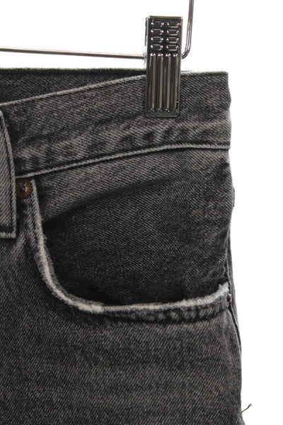 Agolde Womens Cropped Straight Jeans Dark Gray Organic Cotton Mid Rise Size 24