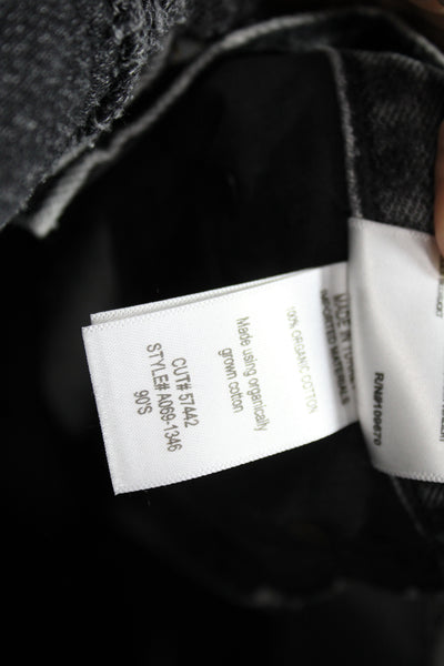 Agolde Womens Cropped Straight Jeans Dark Gray Organic Cotton Mid Rise Size 24