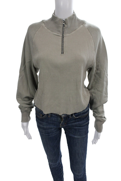 Cotton Citizen Unisex Gray Mock Neck Pullover Sweater Long Sleeve Size S