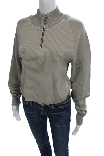 Cotton Citizen Unisex Gray Mock Neck Pullover Sweater Long Sleeve Size S