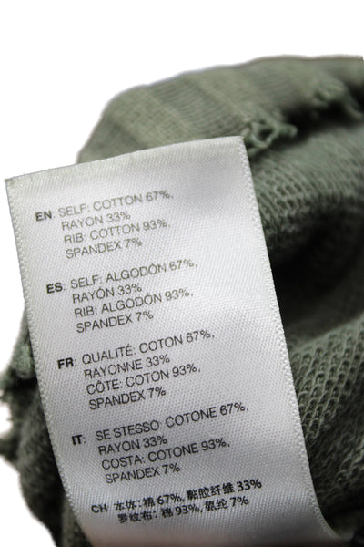 John Elliott Womens Striped Green Crewneck Sweatshirt Long Sleeve Size 1
