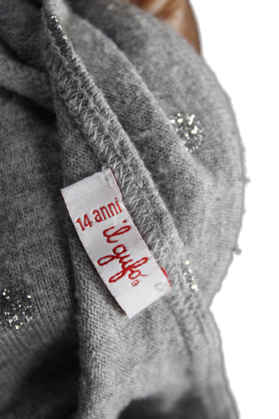 Il Gufo Childrens Girls Polka Dot Long Sleeves Blouse Grey Size 14