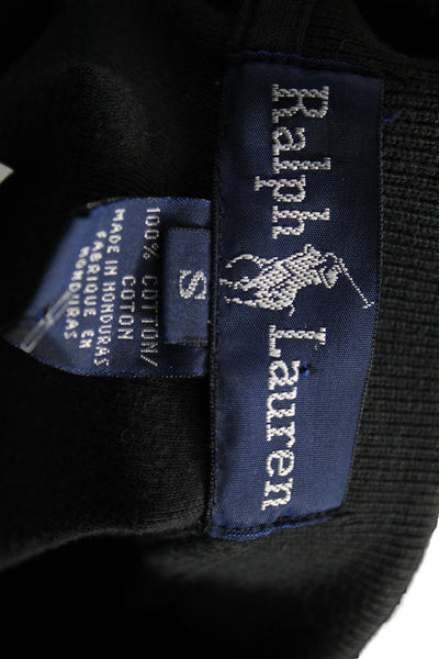 Ralph Lauren Blue Label Women Shirt Dress Black Cotton Short Sleeve Size S