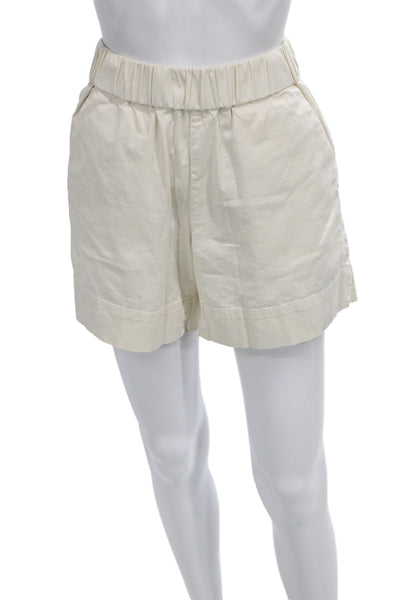 Everlane Unisex Sweat Shorts Beige Organic Cotton Stretch Size 2