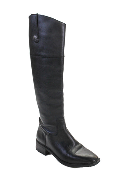 Sam Edelman Womens Leather Knee High Zip Up Drina Boots Black Size 7 Medium