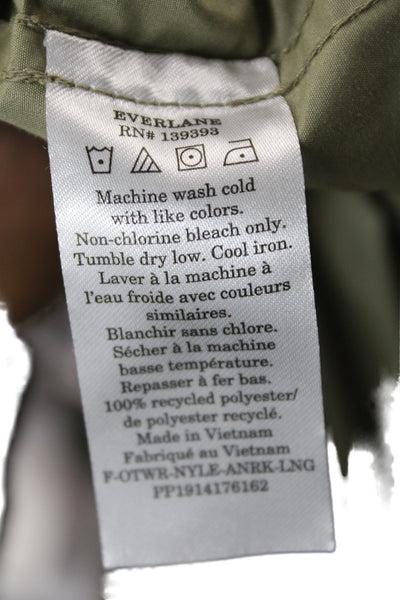 Everlane Womens Parka Green High Neck Drawstring Size 2XS