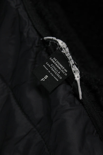 Athleta Womens Quilted Nylon Coat Black Snap High Neck Size S