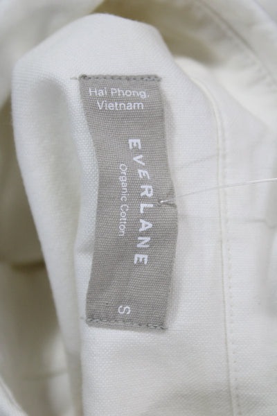 Everlane Women Basic Collared Button-Up White Organic Cotton Long Sleeve Size S