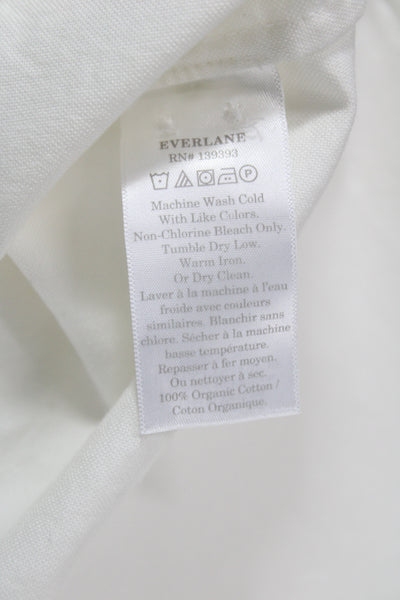 Everlane Women Basic Collared Button-Up White Organic Cotton Long Sleeve Size S