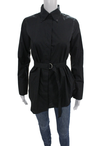 Banana Republic Women Raincoat Windbreaker Black Polyester Size XS